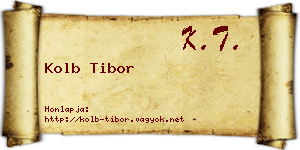 Kolb Tibor névjegykártya